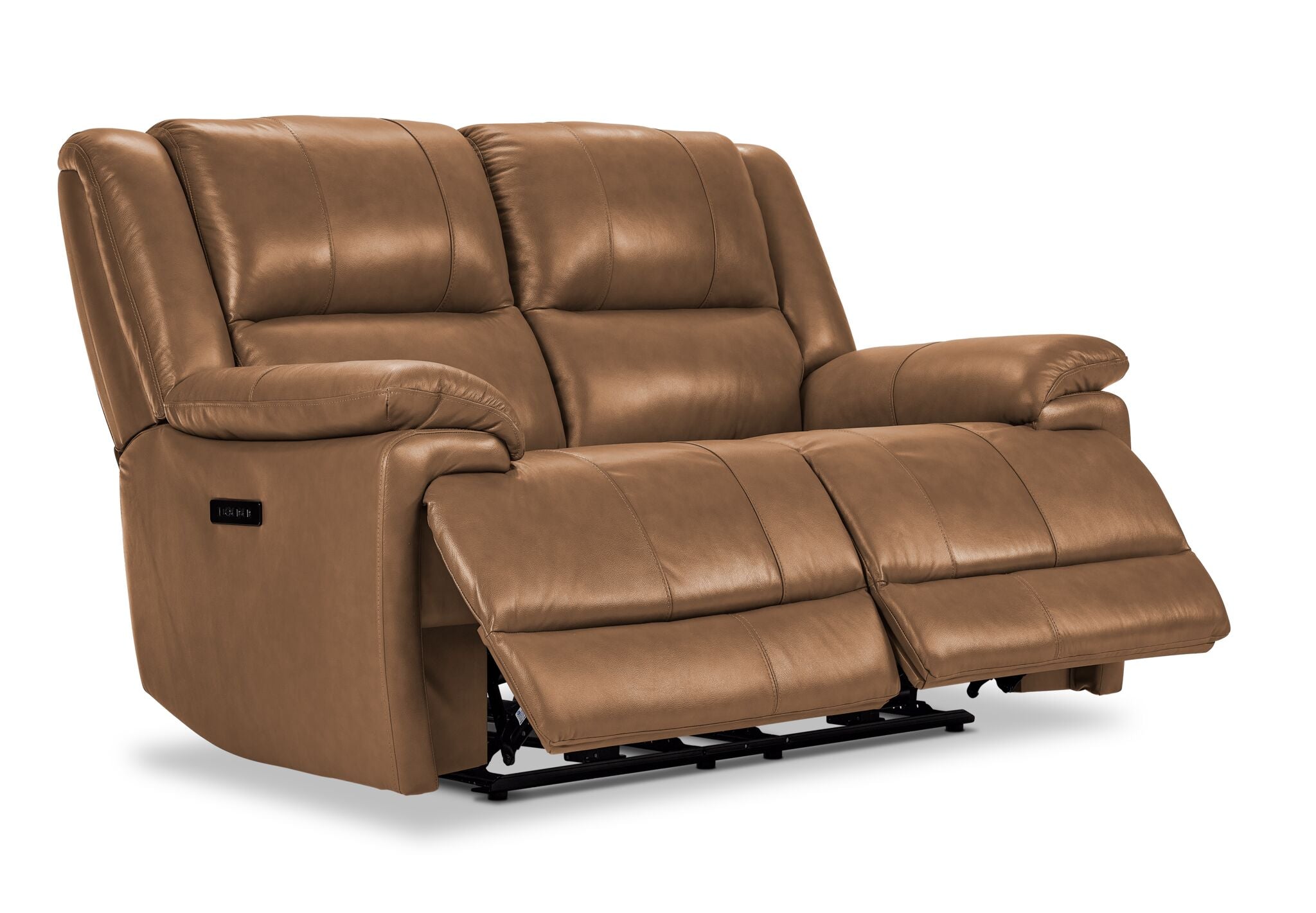 Allie Leather Dual Power Reclining Loveseat - Canyon