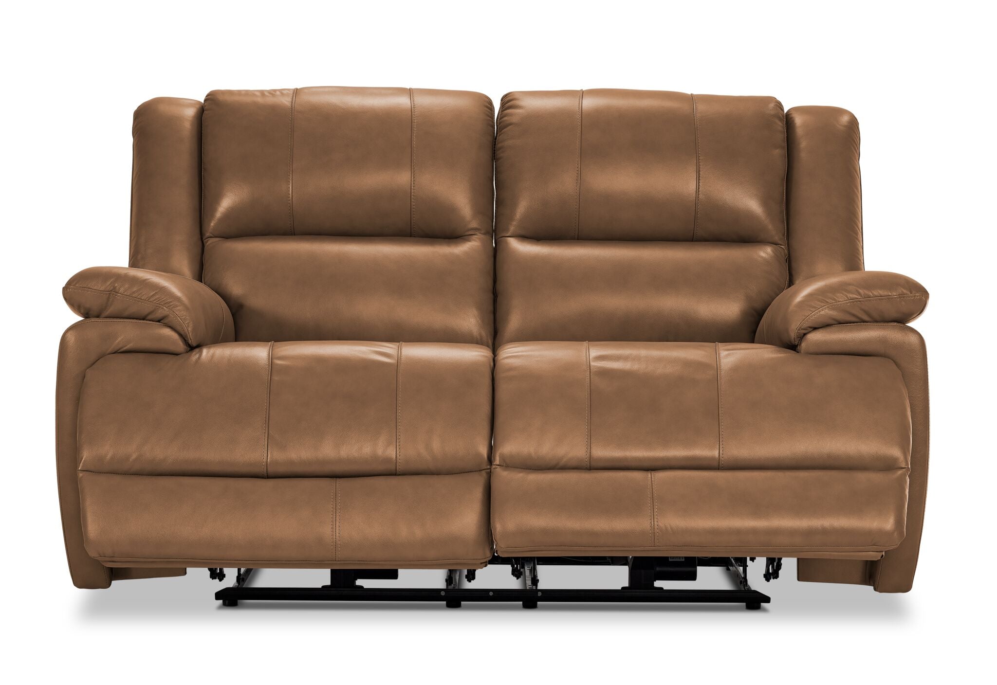 Allie Leather Dual Power Reclining Loveseat - Canyon