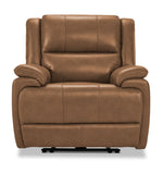 Allie Leather Dual Power Recliner - Canyon