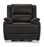Allie Leather Dual Power Recliner - Granite