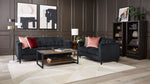 Anthena Polyester Sofa - Charcoal