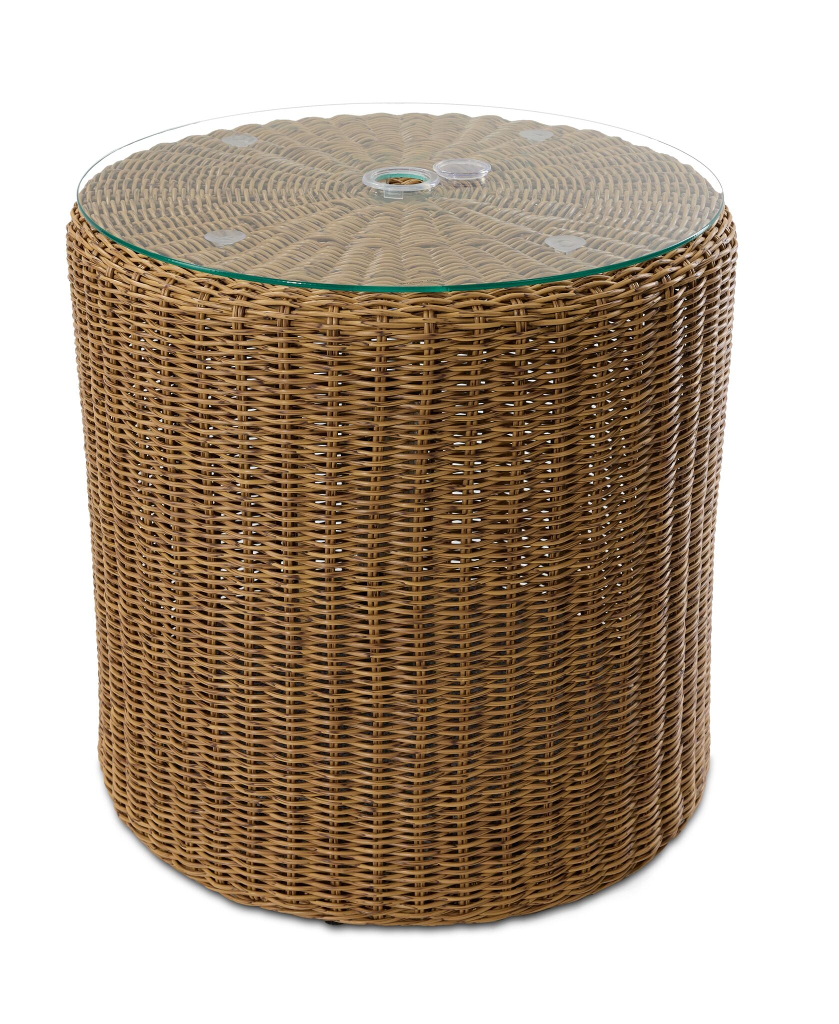 Apex 2 - Piece Outdoor Wicker Umbrella Side Table - Brown