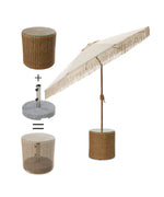 Apex 2 - Piece Outdoor Wicker Umbrella Side Table - Brown