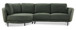 Ariana 2-Piece Sectional with Left Facing Chaise - Green