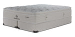 Kingsdown Atmosphere Firm Euro Top King Mattress and Split Boxspring Set with quilted top and beige finish.