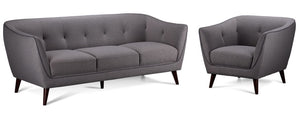 Ava II Ens. Sofa et fauteuil – gris pâle