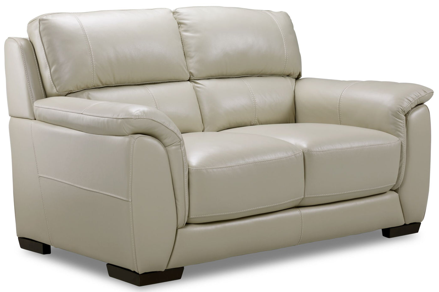 Avalon Leather Sofa, Loveseat and Chair Set - Oyster Grey Cream