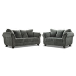 Avery Sofa and Loveseat Set - Charcoal