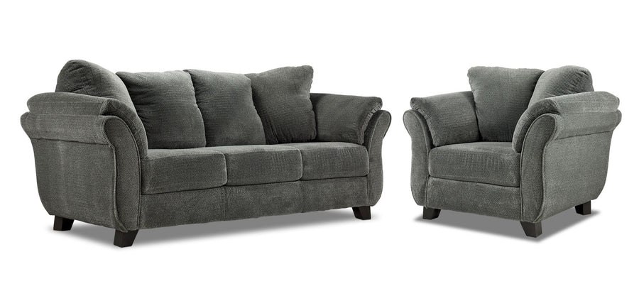 Avery Sofa and Chair Set - Charcoal