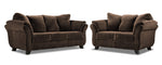 Avery Sofa and Loveseat Set - Chocolate