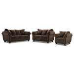 Avery Sofa, Loveseat and Chair Set - Chocolate