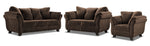 Avery Sofa, Loveseat and Chair Set - Chocolate