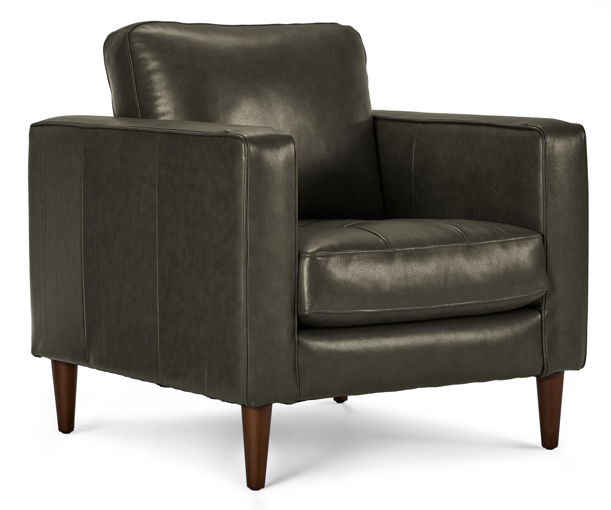 Bari Leather Sofa, Loveseat and Chair Set - Charcoal