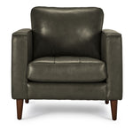 Bari Leather Chair - Charcoal
