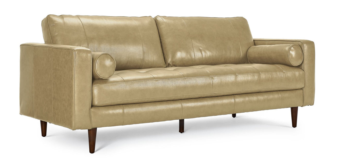 Bari Leather Sofa, Loveseat and Chair Set - Stone