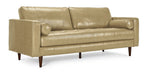 Bari Leather Sofa, Loveseat and Chair Set - Stone