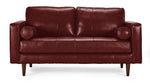 Bari Leather Loveseat - Fire