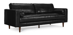 Bari Sofa en cuir - noir