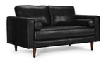 Bari Leather Sofa, Loveseat and Chair Set - Black