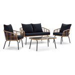 Belize 4 - Piece Outdoor Conversation Set - Beige & Black