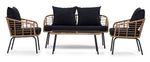 Belize 4 - Piece Outdoor Conversation Set - Beige & Black