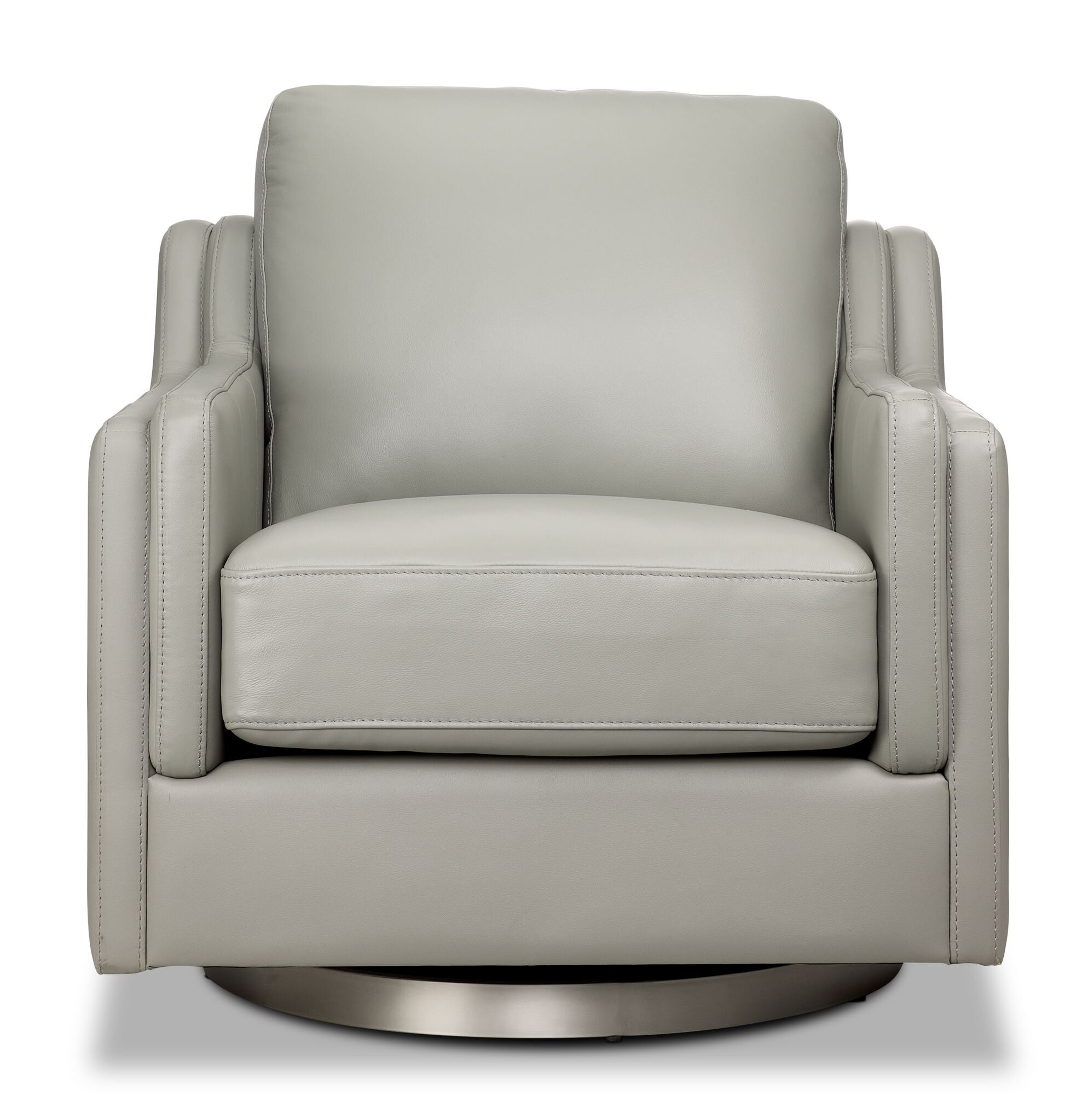 Bella Leather Swivel Chair - Grey