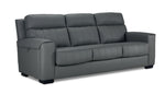 Benevento Leather Sofa and Chair Set - Steel