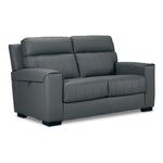 Benevento Leather Loveseat - Steel
