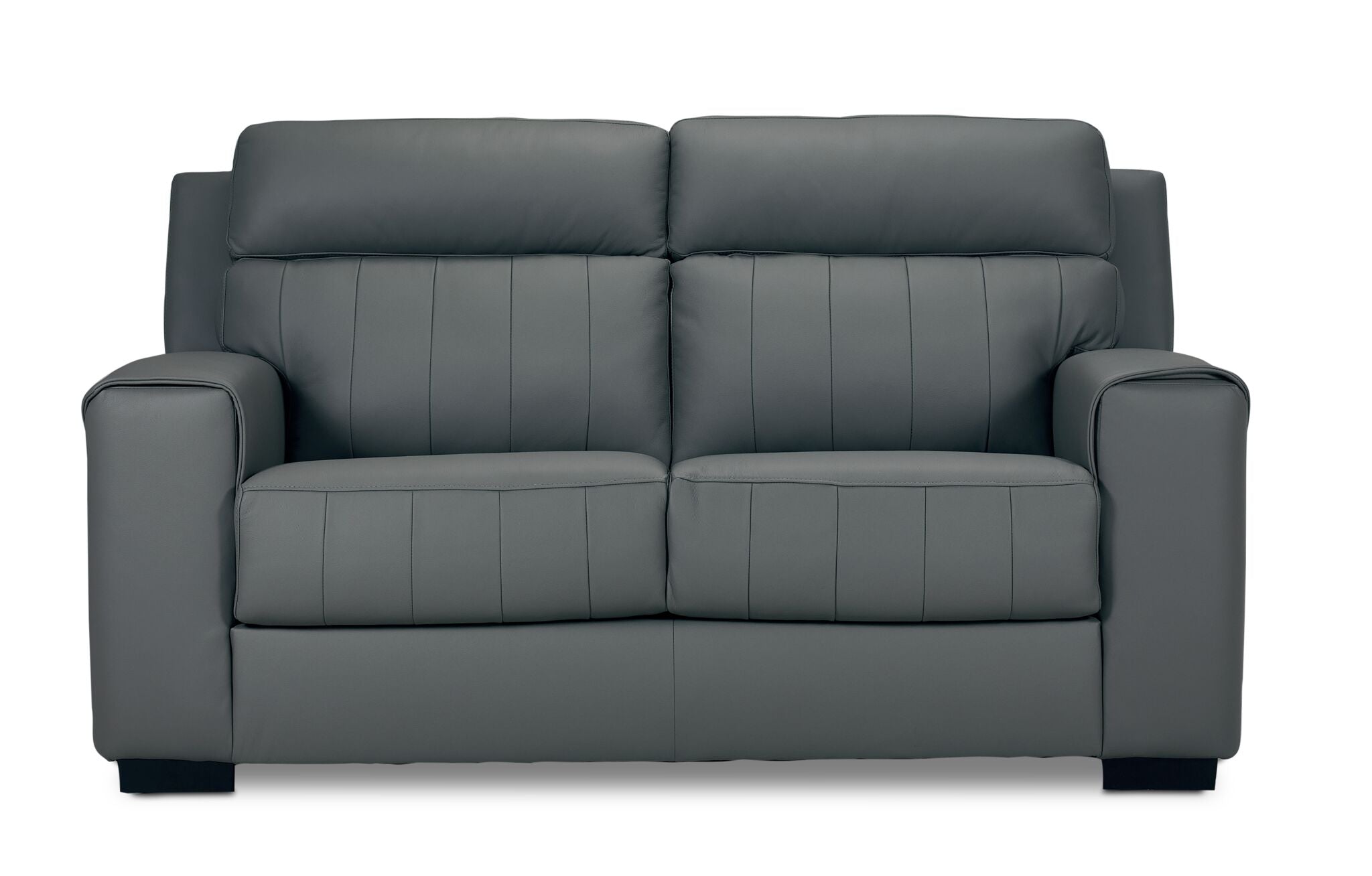 Benevento Leather Loveseat - Steel