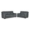 Benevento Ens. Sofa et causeuse en cuir - acier