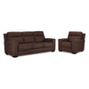 Benevento Ens. Sofa et fauteuil en cuir - moka