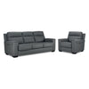 Benevento Ens. Sofa et fauteuil en cuir - acier