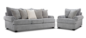 Beverly Ens. Sofa et fauteuil – gris vangoh