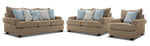 Beverly Sofa, Loveseat and Chair and a Half Set - Hightec Umber