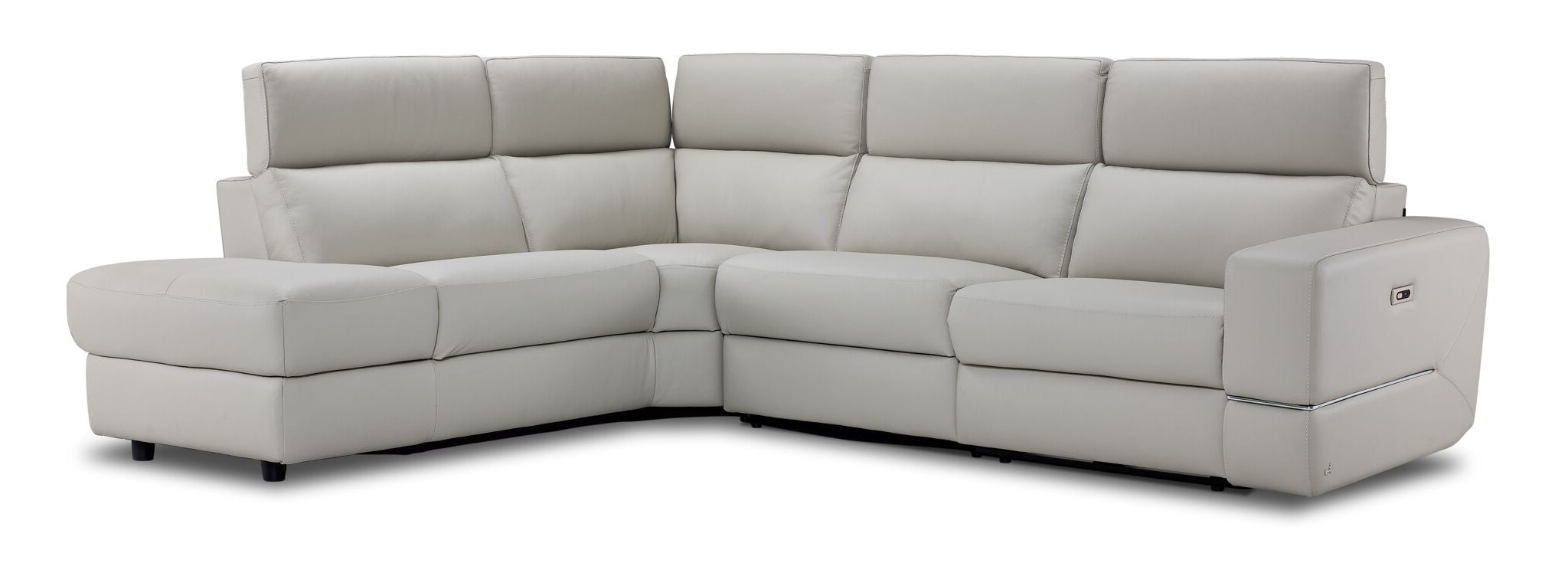 Bianca 3-Piece Power Sectional with Left Facing Chaise - Light Grey