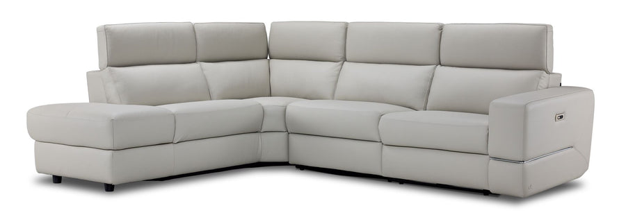 Bianca 3-Piece Power Sectional with Left Facing Chaise - Light Grey