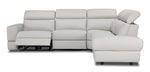 Bianca 3-Piece Power Sectional with Right Facing Chaise - Light Grey