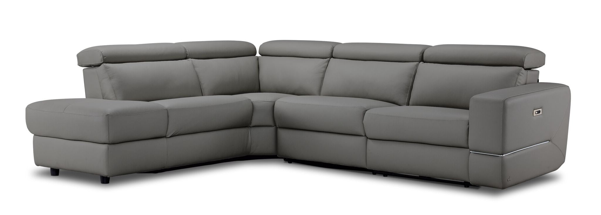 Bianca 3-Piece Power Sectional with Left Facing Chaise - Grey