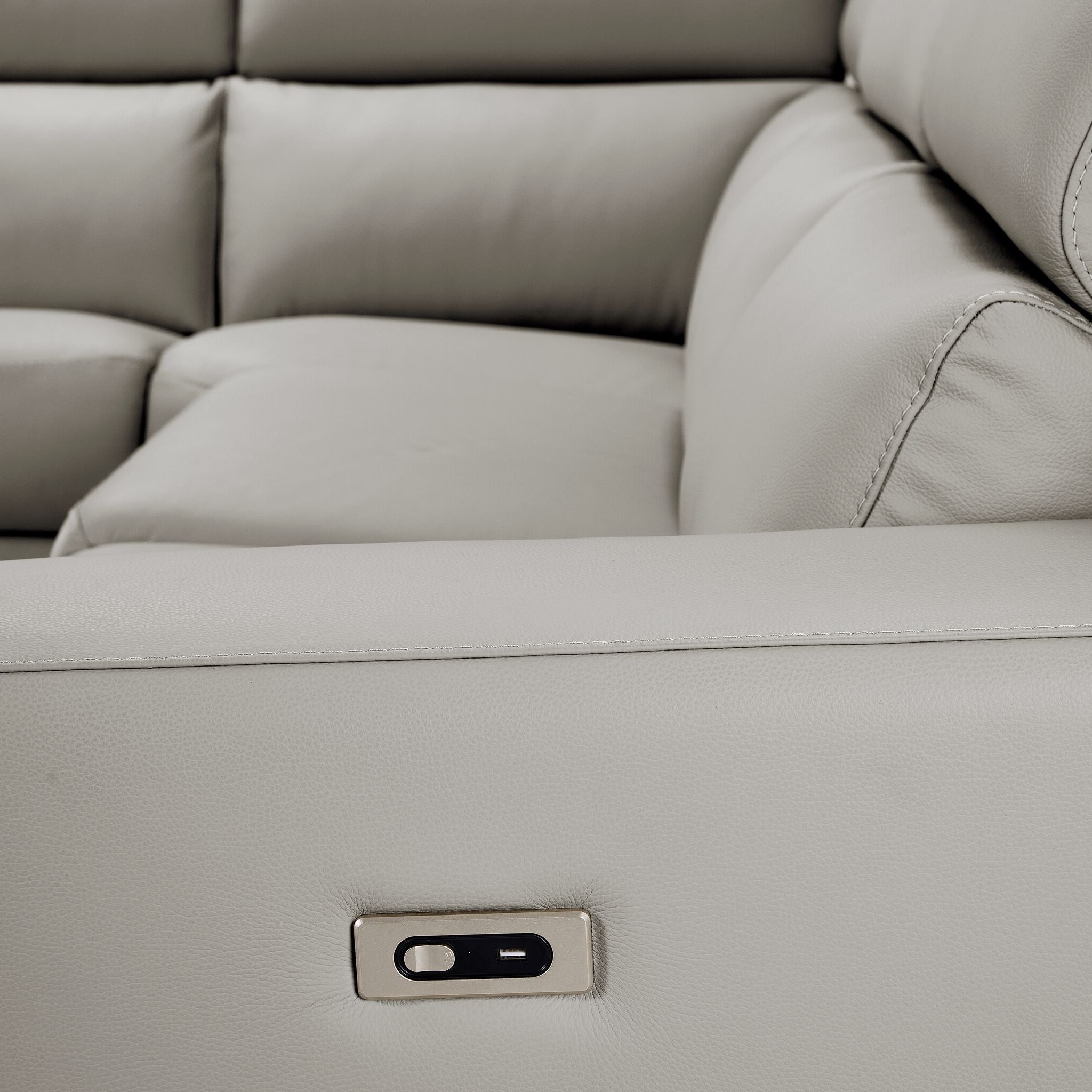 Bianca 3-Piece Power Sectional with Left Facing Chaise - Cream