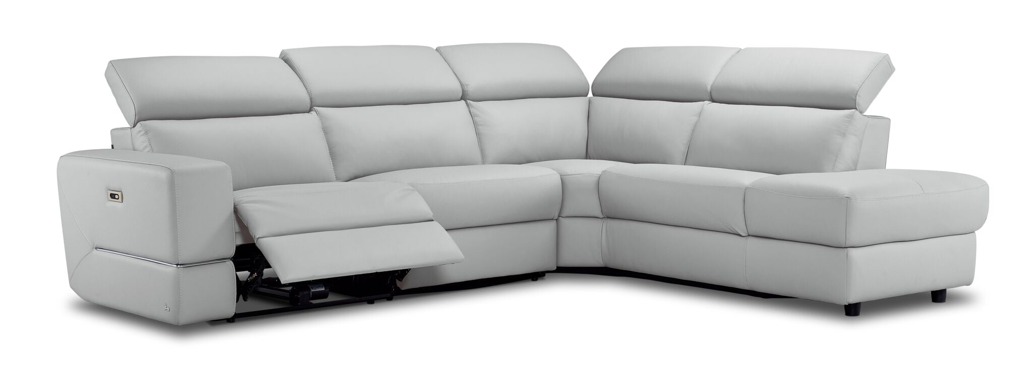 Bianca 3-Piece Power Sectional with Right Facing Chaise - White