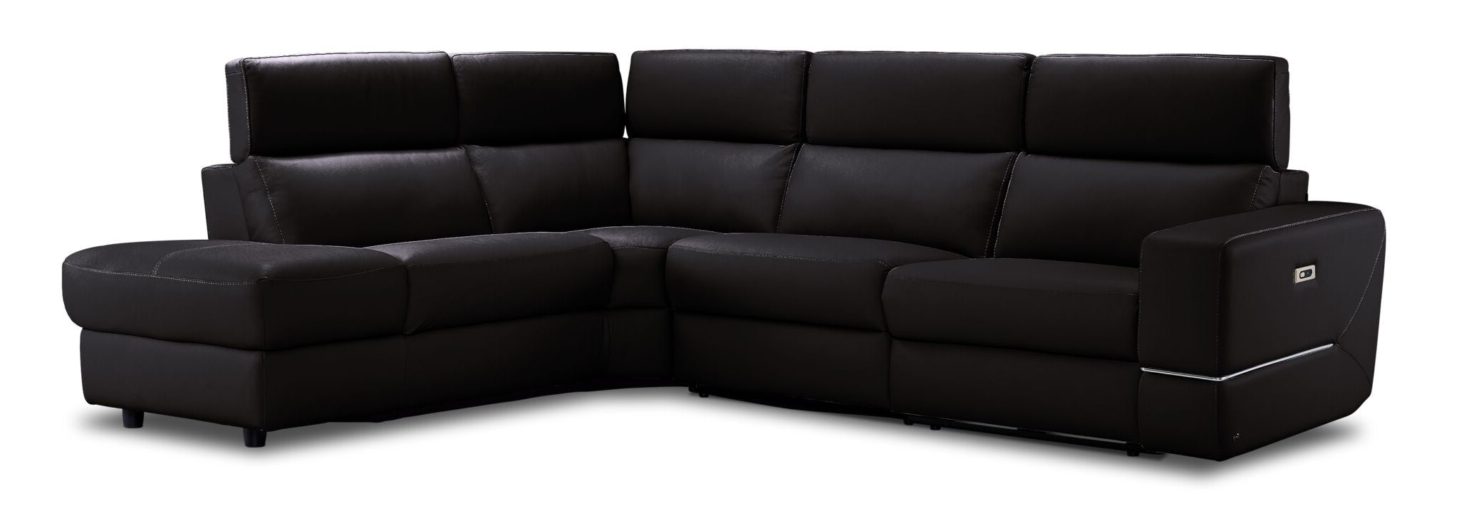 Bianca 3-Piece Power Sectional with Left Facing Chaise - Chocolate
