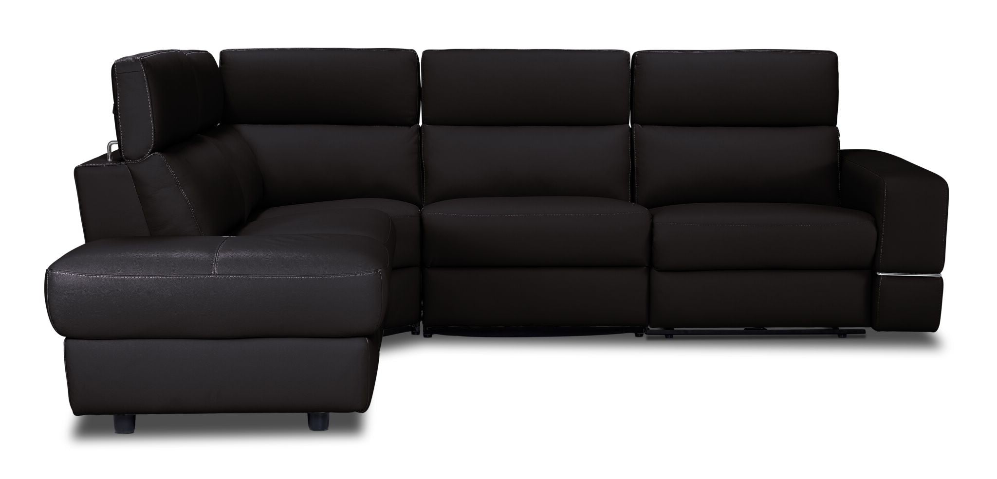 Bianca 3-Piece Power Sectional with Left Facing Chaise - Chocolate