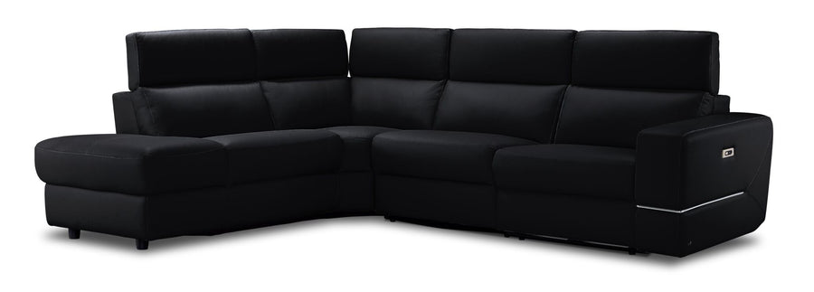 Bianca 3-Piece Power Sectional with Left Facing Chaise - Black