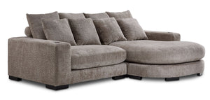 Blake Sectionnel 2 mcx avec fauteuil allongé réversible – gris