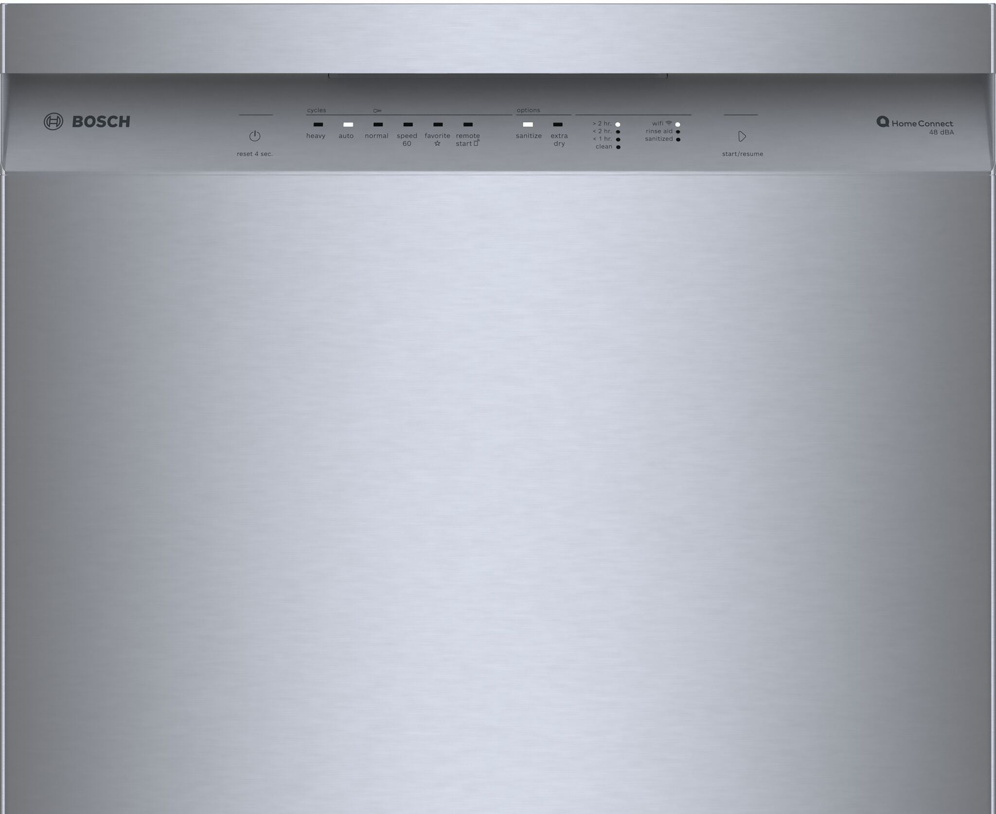Bosch Fingerprint Resistant Brushed Steel Built-In 100 Series Dishwasher with Home Connect (48 dBA) - SHE41CM5N