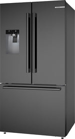 Bosch 500 Series 36" 26 Cu. Ft. Fingerprint Resistant Brushed Black Steel French Door Refrigerator - B36FD52SNB