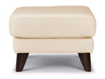 Braylon Leather Ottoman - Bisque