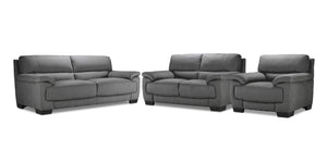 Brody Ens. Sofa, causeuse et fauteuil - gris foncé