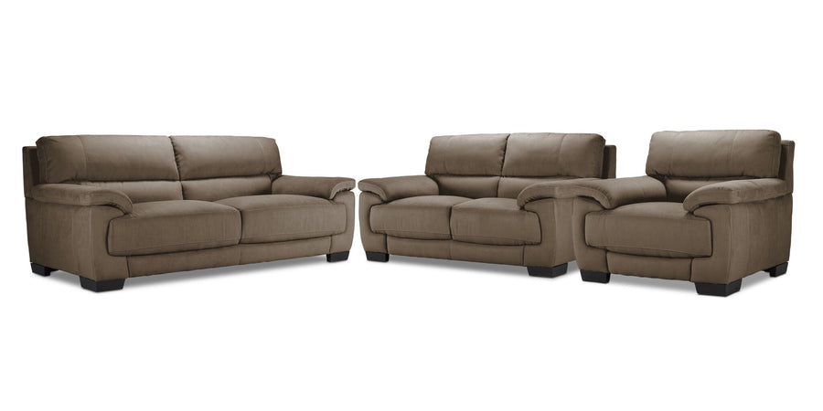 Brody Sofa, Loveseat and Chair Set - Taupe
