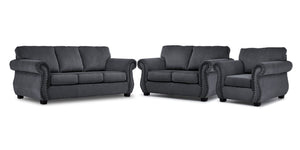 Brooklyn Ens. Sofa, causeuse et fauteuil - gris